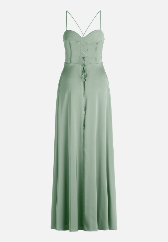 Abendkleid mit Wasserfallausschnitt / Rückseite