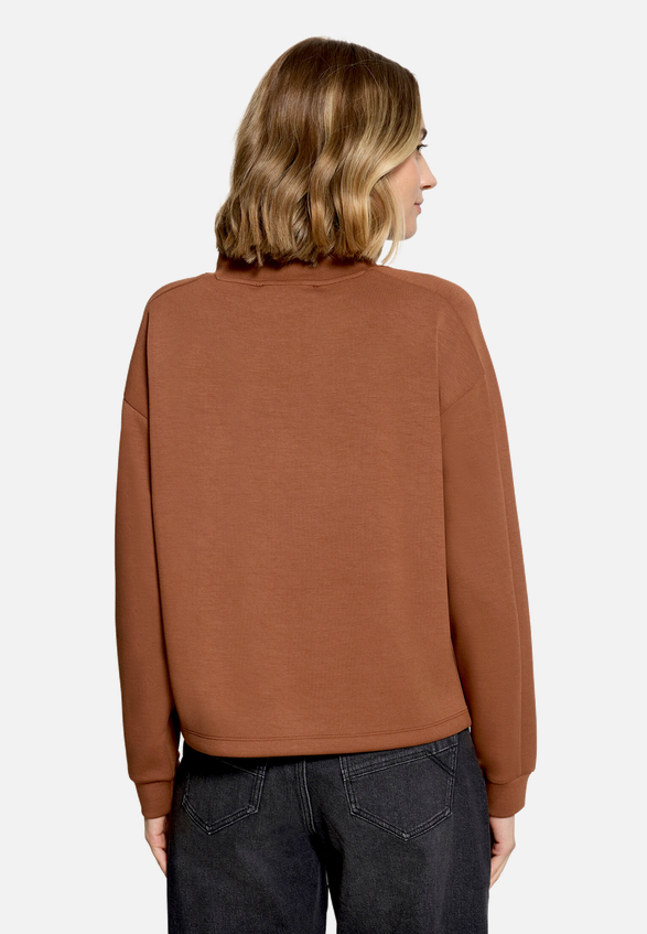 Sweatshirt mit Stehkragen / Modellfoto Rückseite