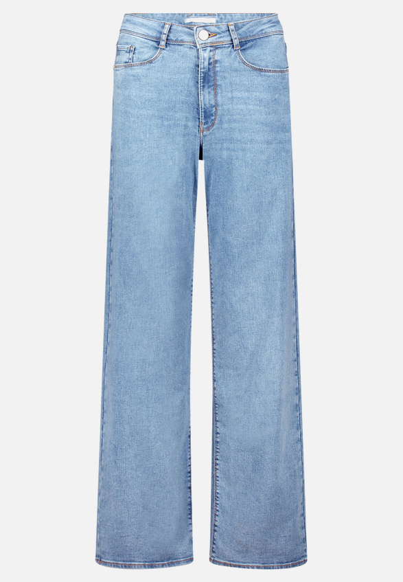 High Waisted-Jeans mit weitem Bein / Vorderseite