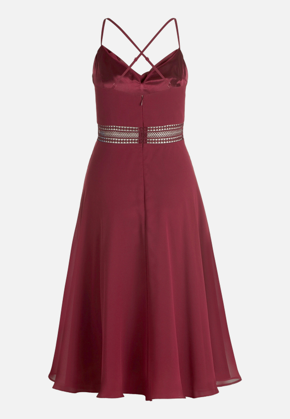 Cocktailkleid mit Wasserfallausschnitt / Rückseite