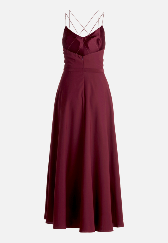 Abendkleid mit Volant / Rückseite
