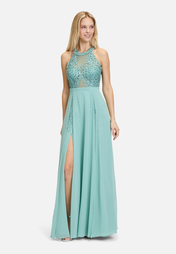 Abendkleid mit Placement / Modellfoto Vorderseite