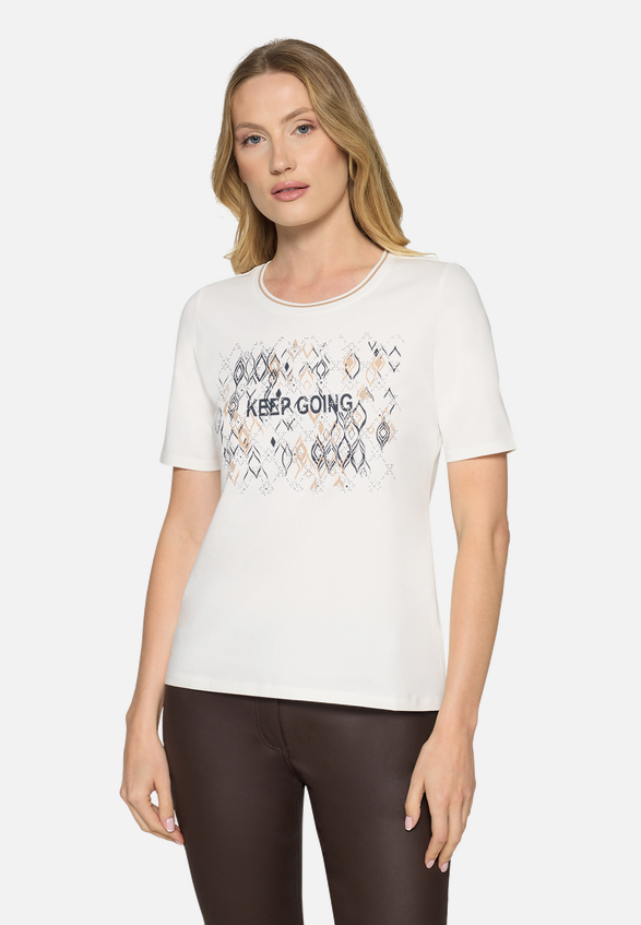 Basic Shirt mit Placement / Modellfoto Vorderseite
