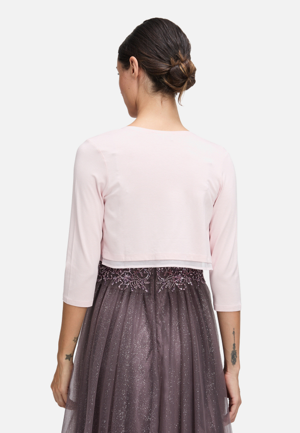 Bolero-Jacke figurbetont / Modellfoto Rückseite