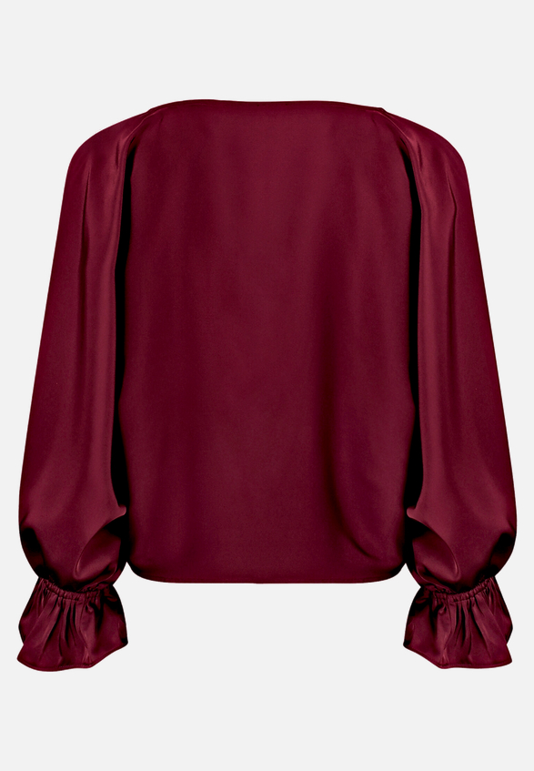 Satin-Bluse mit Fledermausärmeln / Rückseite
