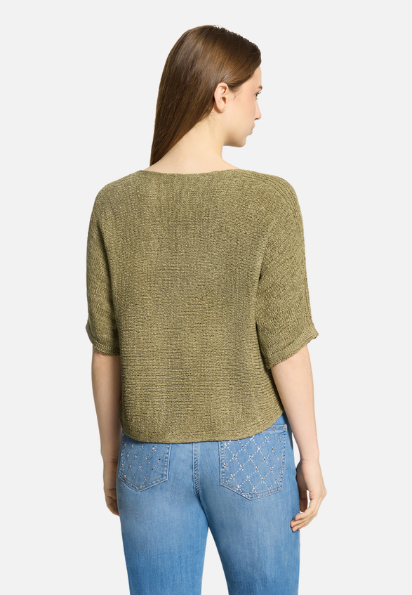 Strickpullover kurzarm / Modellfoto Rückseite