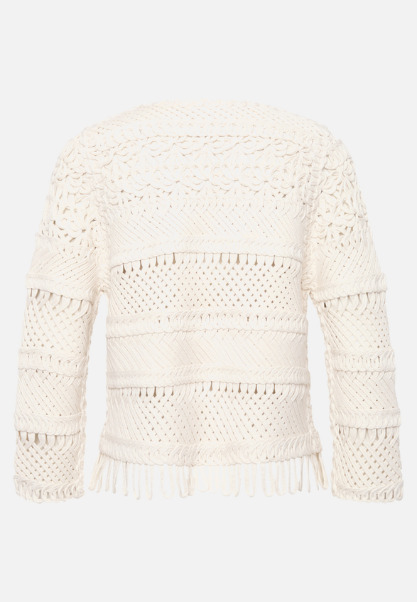 Casual-Strickjacke mit Rundhalsausschnitt / Rückseite