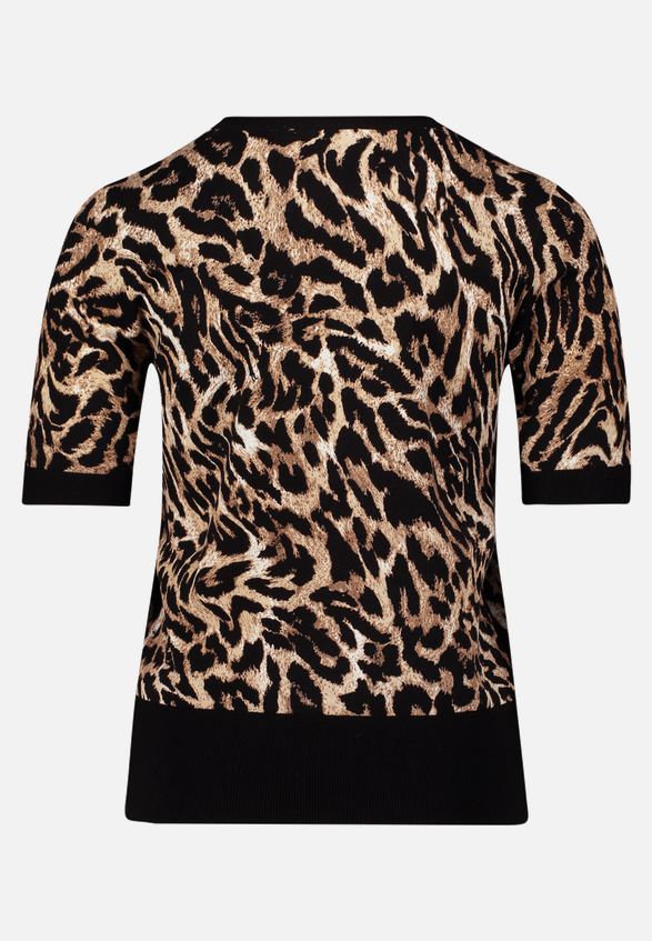 Feinstrickpullover mit Animalprint / Rückseite