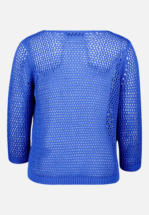 Lochstrick-Pullover mit 3/4 Arm / Rückseite