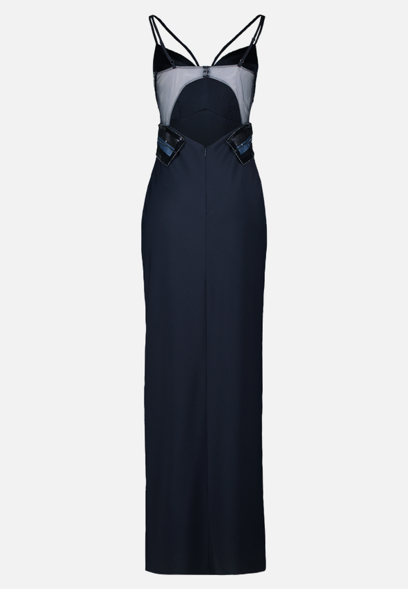 Abendkleid mit Placement / Rückseite