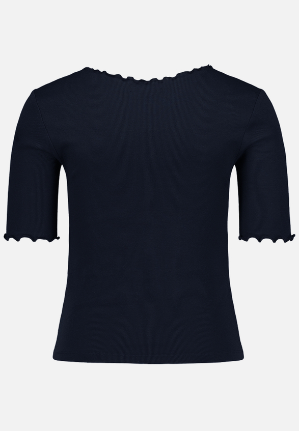 T-Shirt mit gerafftem Ausschnitt / Rückseite