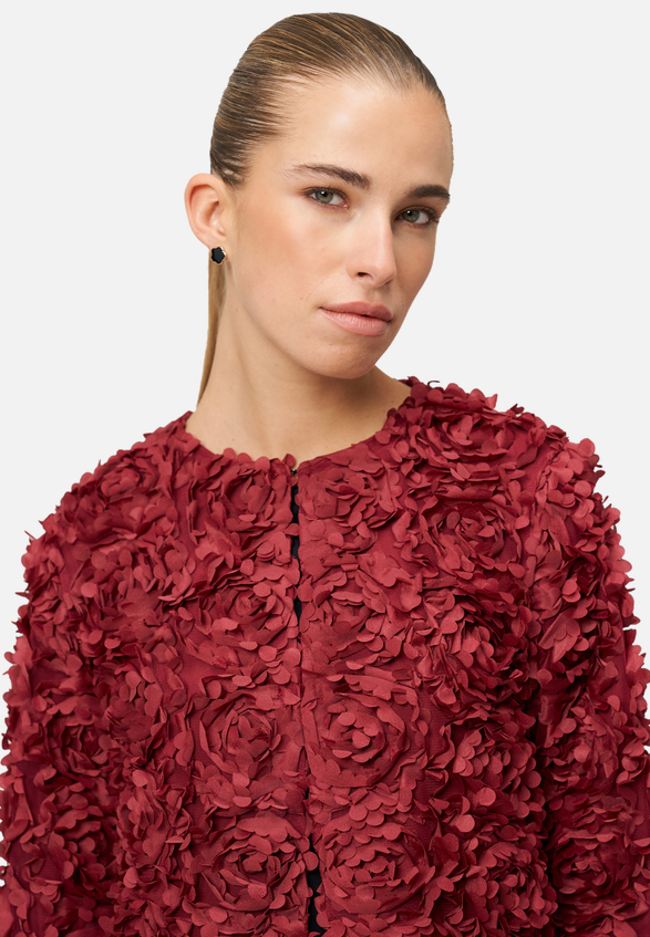 Bolero-Jacke mit 3D Blumen / Detailbild