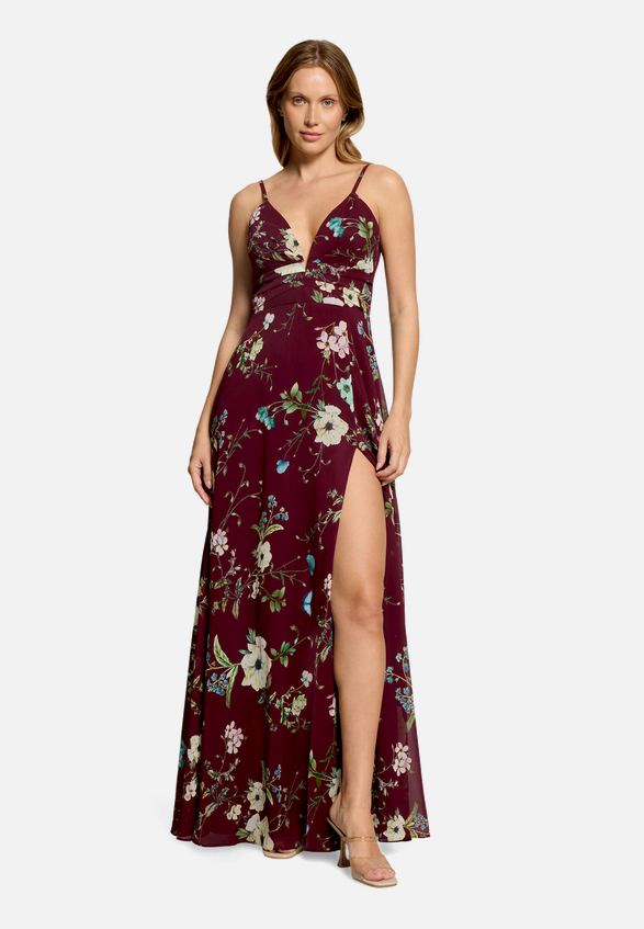 Abendkleid mit Muster / Modellfoto Vorderseite