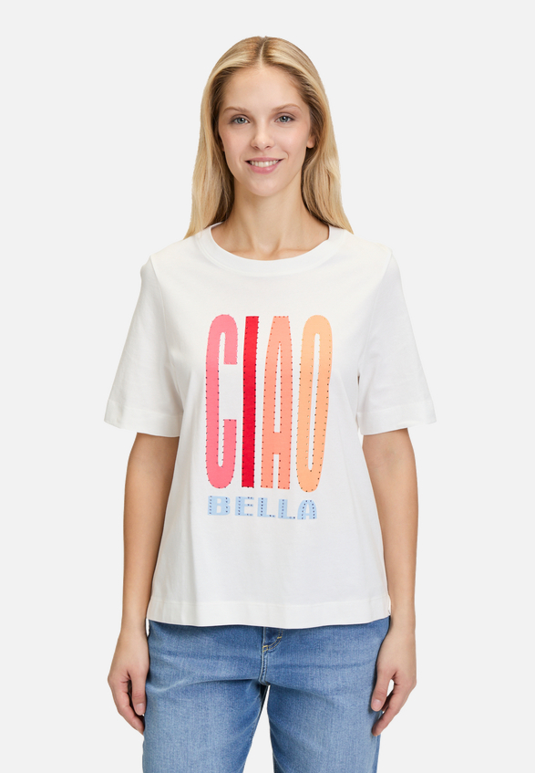 Printshirt mit Rundhalsausschnitt / Modellfoto Vorderseite