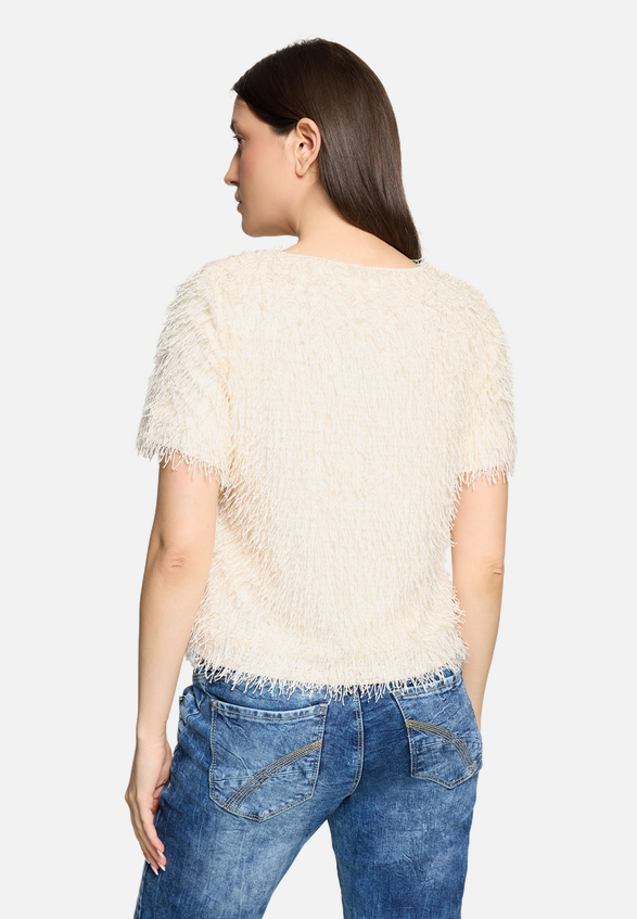 Sweatshirt mit Fransen / Modellfoto Rückseite
