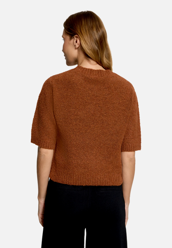 Strickpullover mit Rundhalsausschnitt / Modellfoto Rückseite