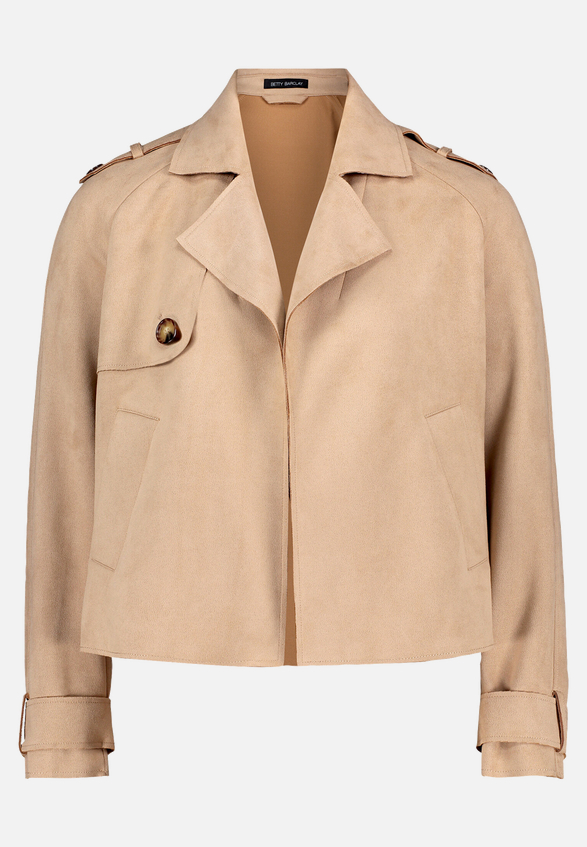 Trenchcoat kurz aus Velours-Stoff / Vorderseite