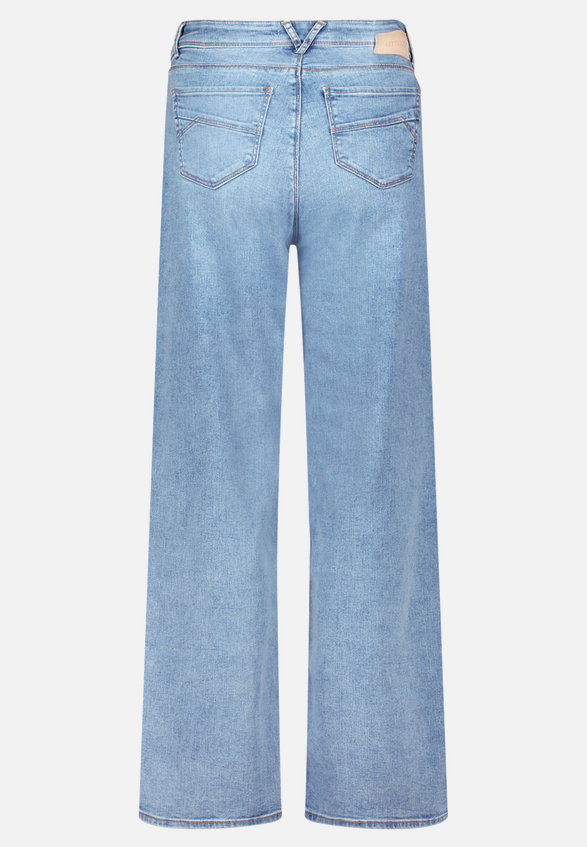 High Waisted-Jeans mit weitem Bein / Rückseite
