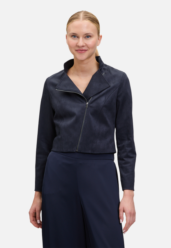 Bikerjacke mit Reißverschluss / Modellfoto Vorderseite