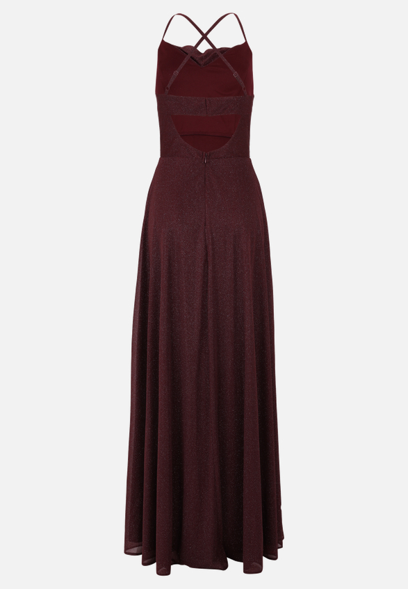 Abendkleid mit Wasserfallausschnitt / Rückseite