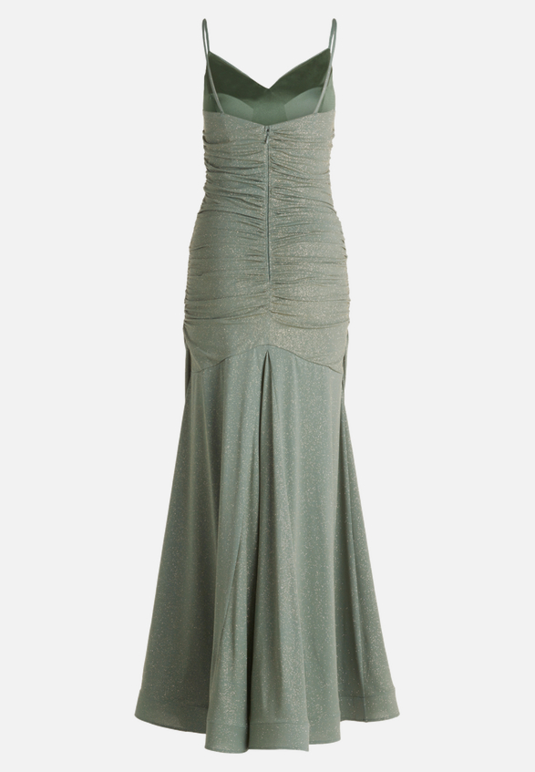 Abendkleid mit Wasserfallausschnitt / Rückseite