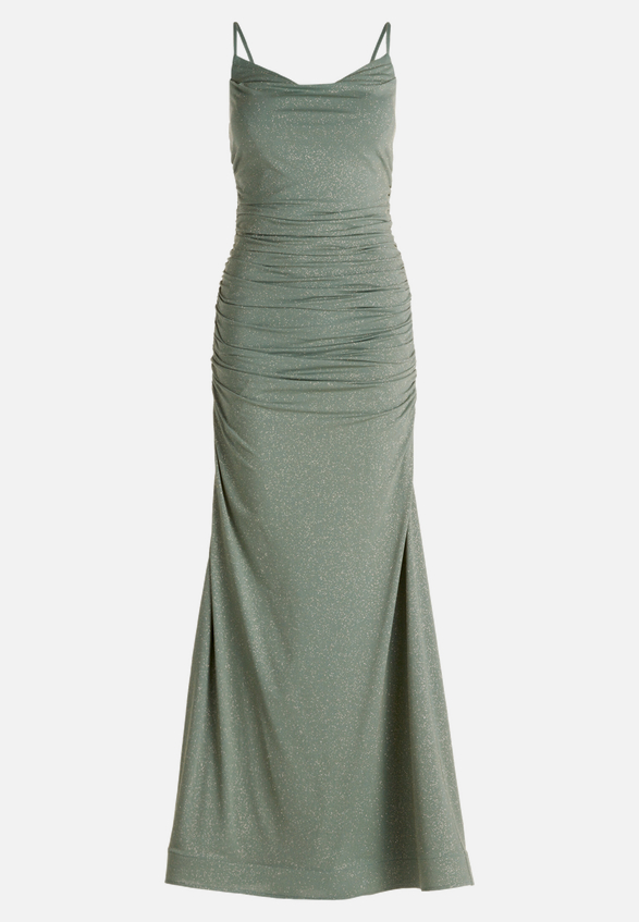 Abendkleid mit Wasserfallausschnitt / Vorderseite