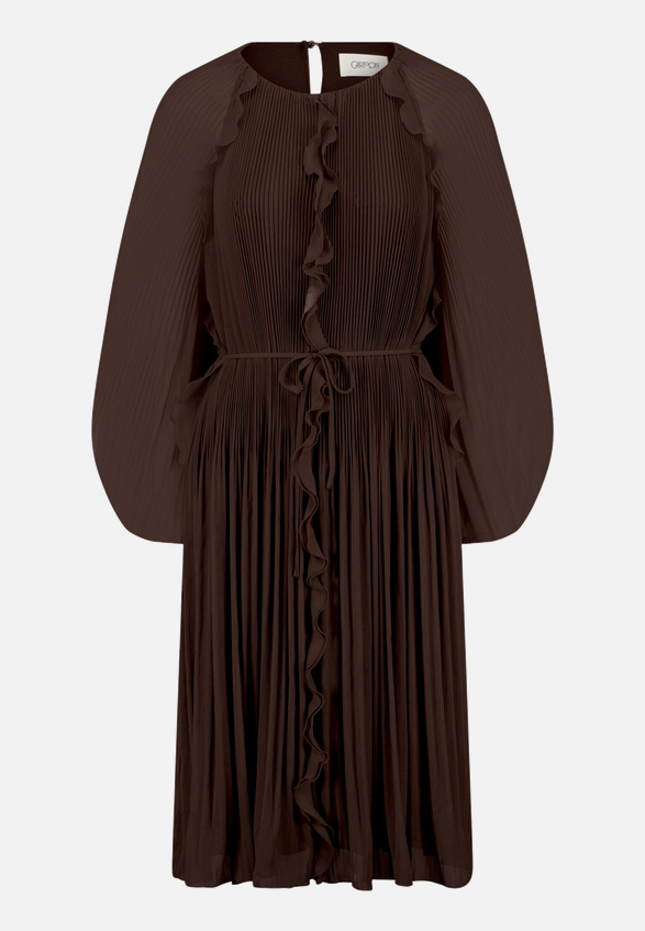Chiffonkleid mit Rüschen / Vorderseite