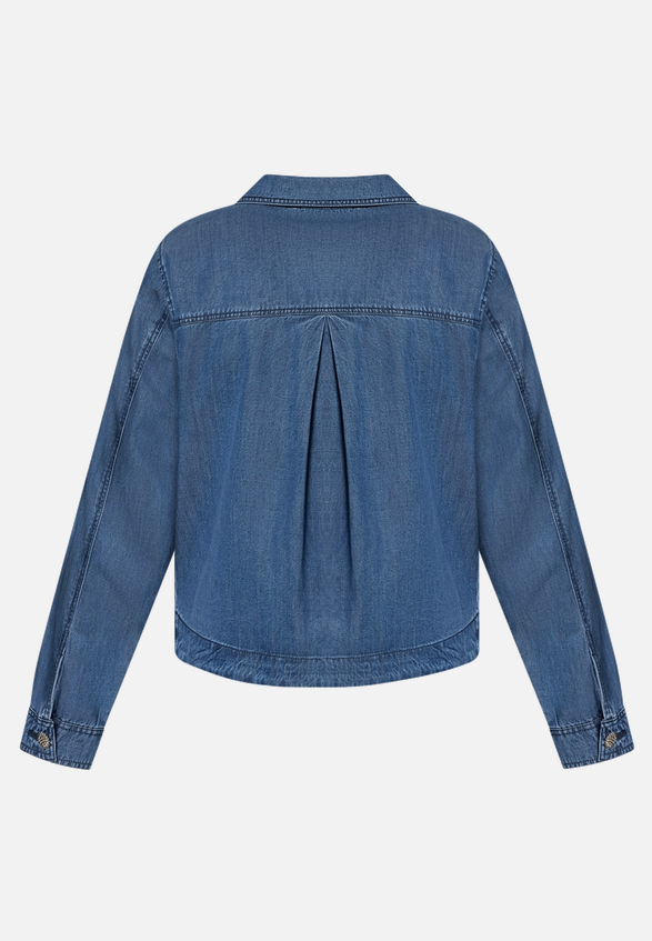 Jeansjacke mit aufgesetzten Taschen / Rückseite