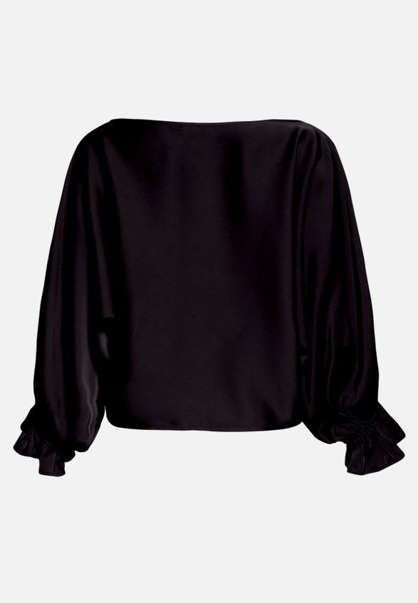 Satin-Bluse mit Fledermausärmeln / Rückseite