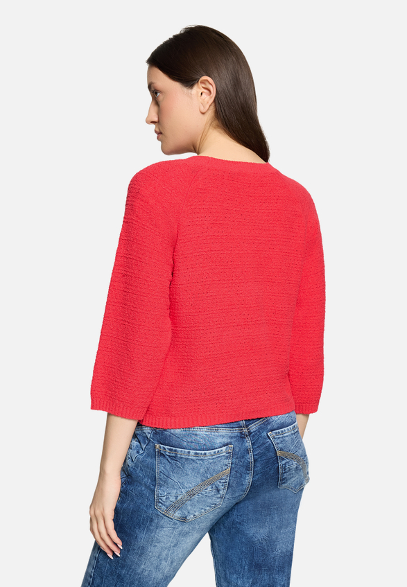 Strickpullover mit Rundhalsausschnitt / Modellfoto Rückseite