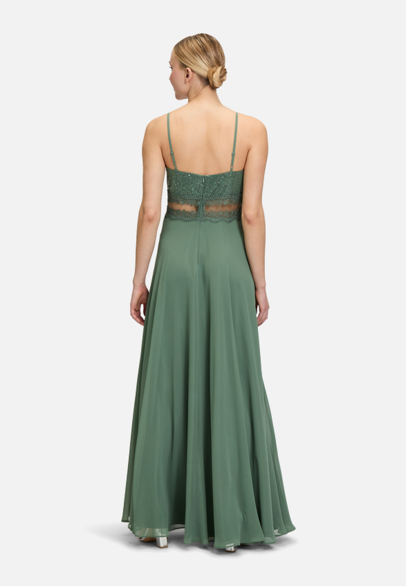 Abendkleid mit Spitze / Modellfoto Rückseite