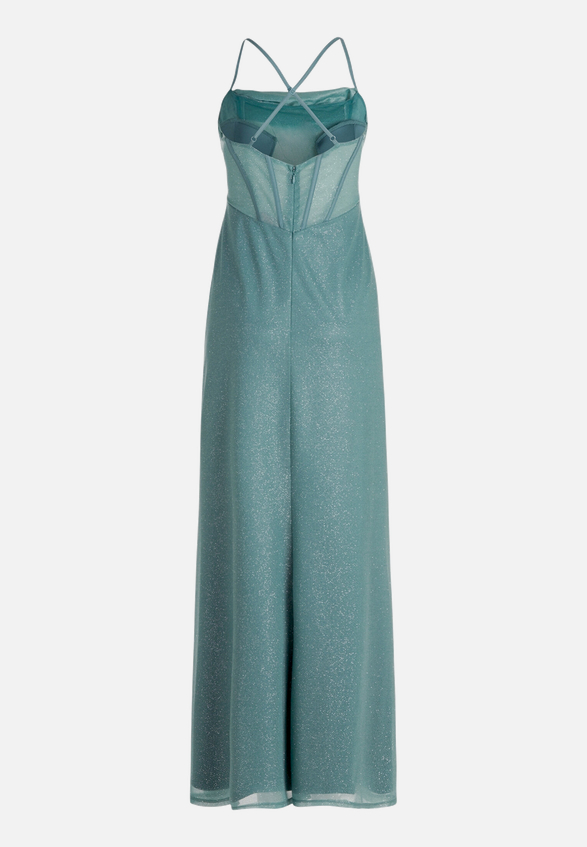 Abendkleid im Glitzer-Look / Rückseite