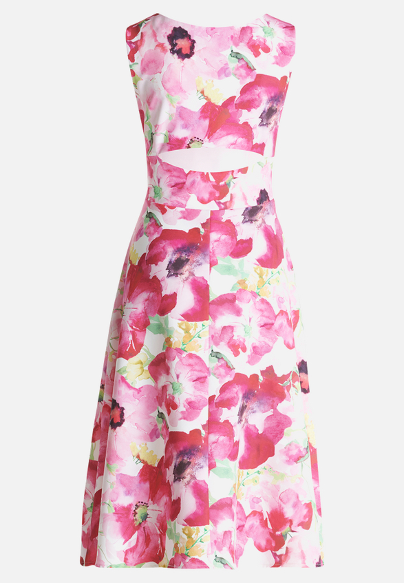 Cocktailkleid mit Blumenprint / Rückseite