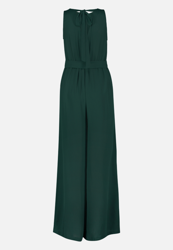 Jumpsuit mit Gürtel und weitem Bein / Rückseite