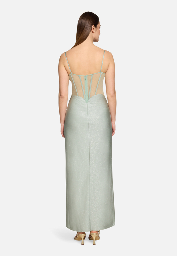 Abendkleid mit Seitenschlitzen / Modellfoto Rückseite