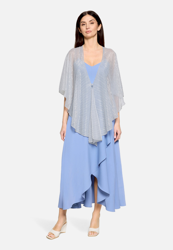 Cape im Glitzer-Look / Modellfoto Vorderseite (Outfit)