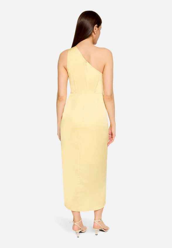 Abendkleid mit Raffung / Modellfoto Rückseite