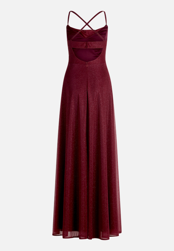 Abendkleid mit Wasserfallausschnitt / Rückseite