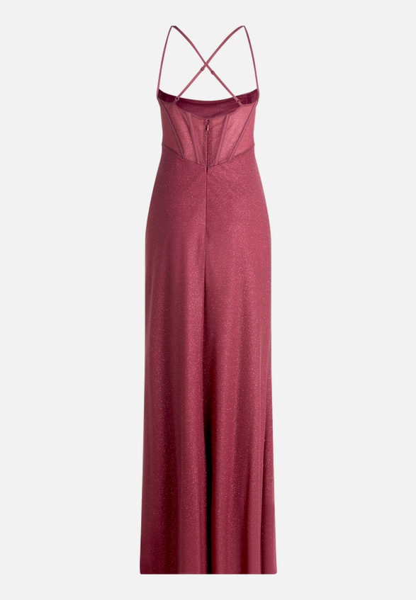 Abendkleid im Glitzer-Look / Rückseite