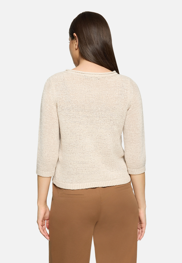Strickpullover mit 3/4 Arm / Modellfoto Rückseite