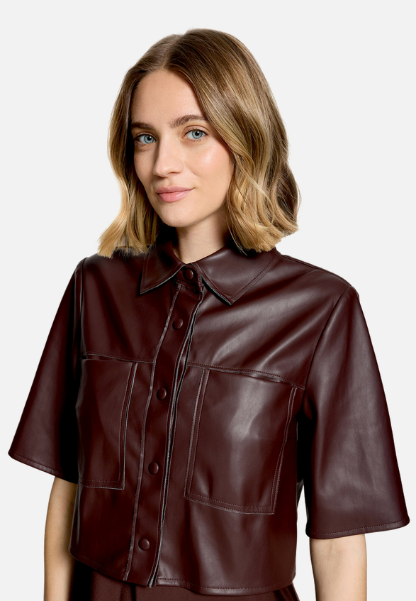 Kunstleder-Jacke kurzarm / Detailbild