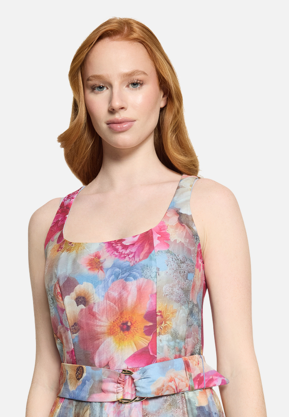 Cocktailkleid mit Blumenprint / Detailbild
