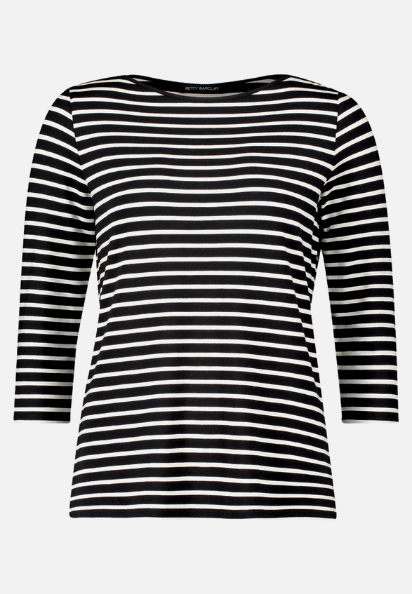 Ringelshirt mit U-Boot-Ausschnitt / Vorderseite