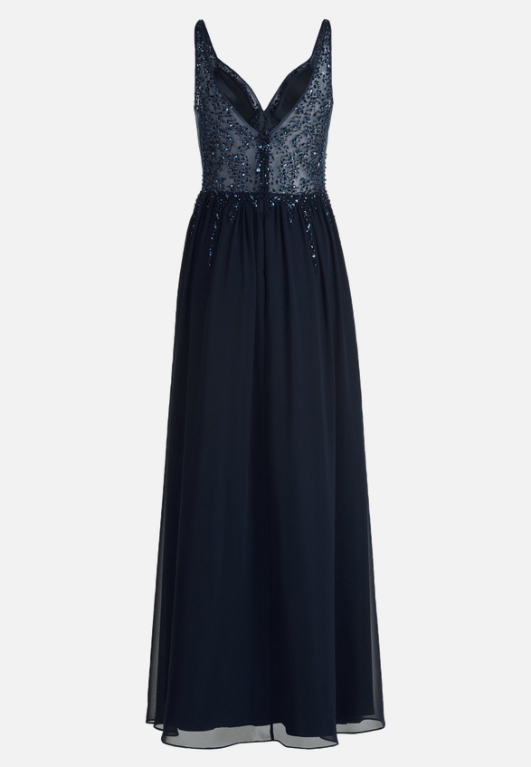 Abendkleid mit Stickerei / Rückseite