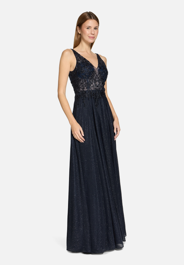 Abendkleid im Glitzer-Look / Modellfoto Vorderseite