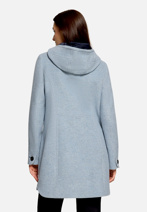Wolljacke mit Kapuze / Modellfoto Rückseite