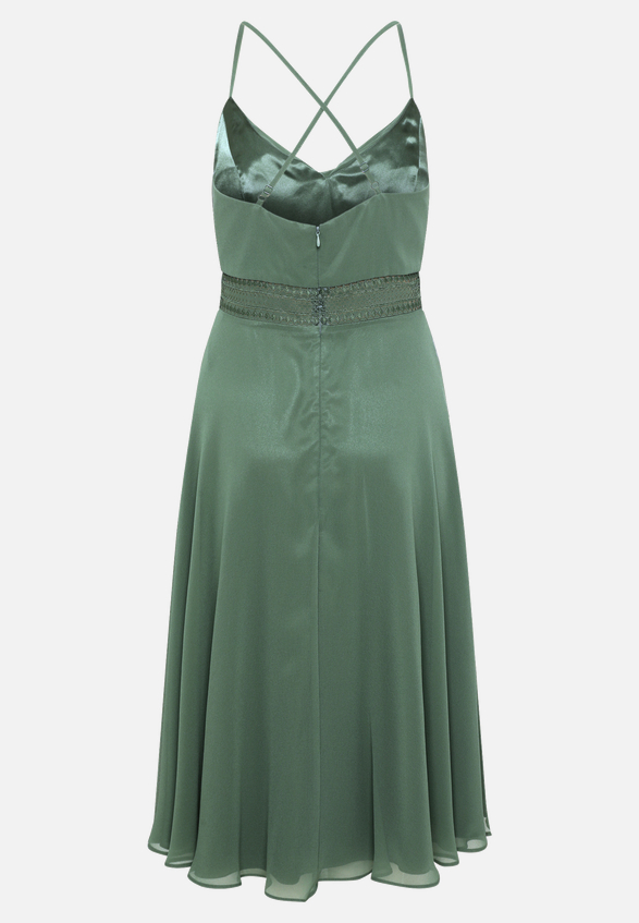 Cocktailkleid mit Wasserfallausschnitt / Rückseite