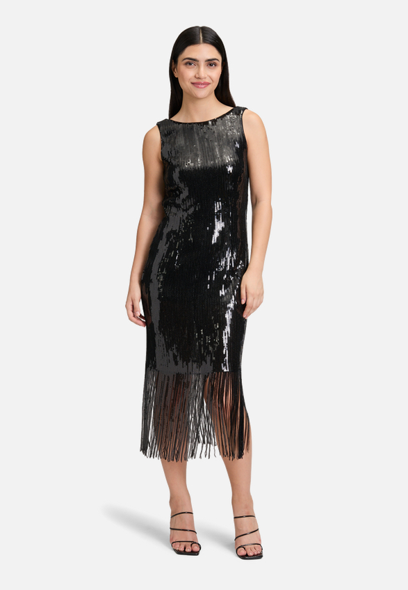Abendkleid mit U-Boot-Ausschnitt / Modellfoto Vorderseite