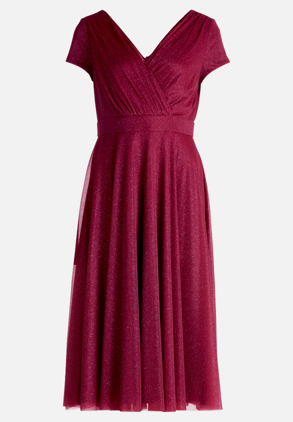 Cocktailkleid im Glitzer-Look / Vorderseite