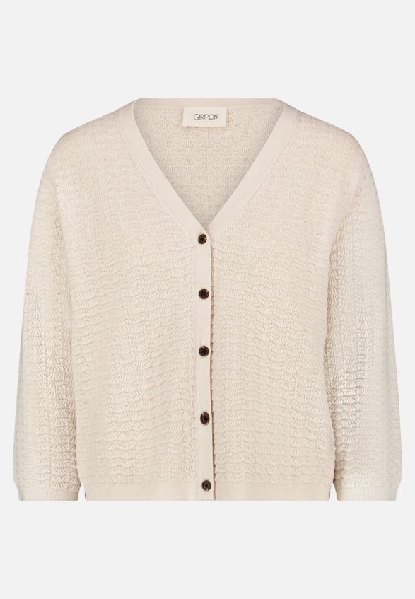 Strick-Cardigan mit V-Ausschnitt / Vorderseite